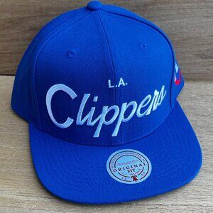 MITCHELL & NESS NBA LA CLIPPERS LEGENDARY SCRIPT ADJUSTABLE SNAPBACK HAT NEW